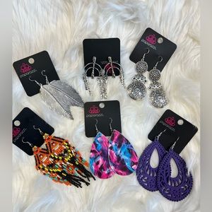 6 pair fashion earrings bulk lot